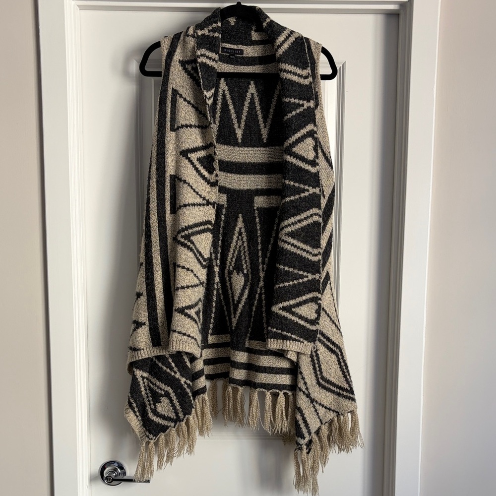 Wishlist Black and Cream Knit Vest